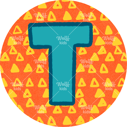 Einzelner Magnet: T orange, 4cm